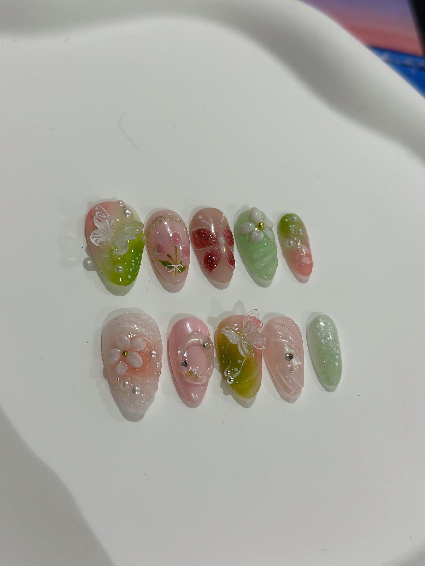 Fairy garden press on nails