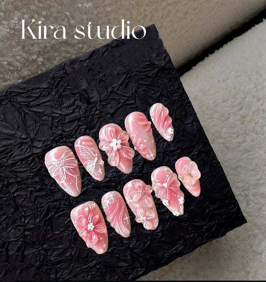 pink petal elegance nail