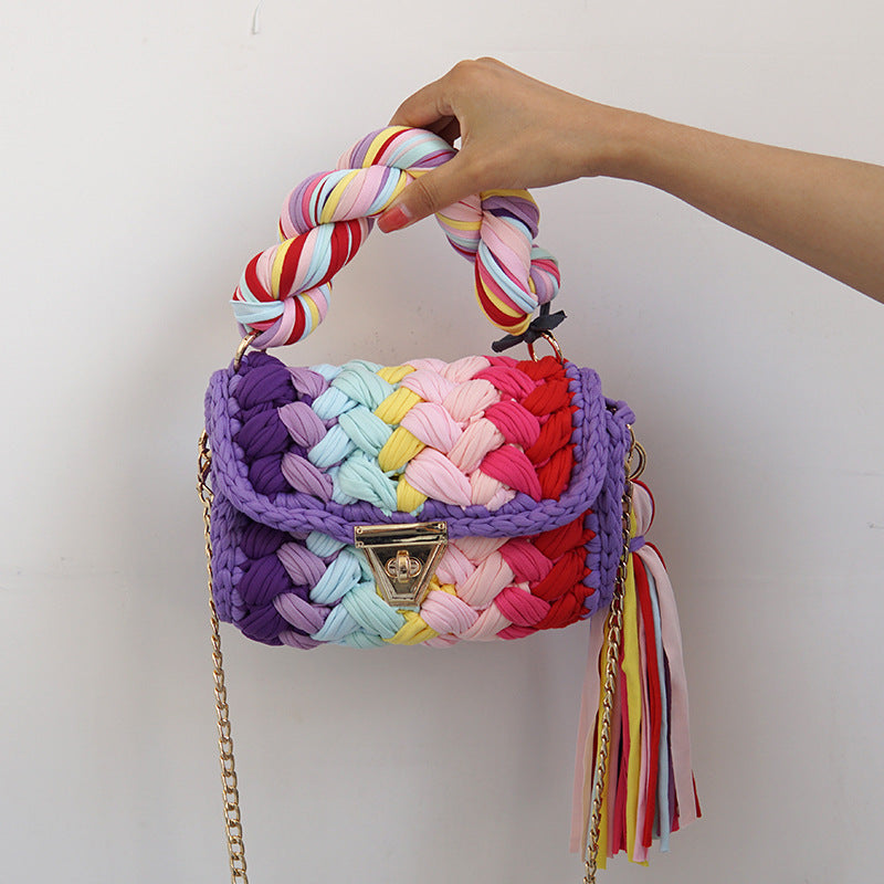 Crochet Crossbody Bag-Mix color
