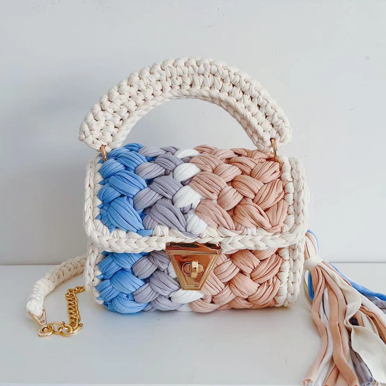 Crochet Crossbody Bag-Mix color