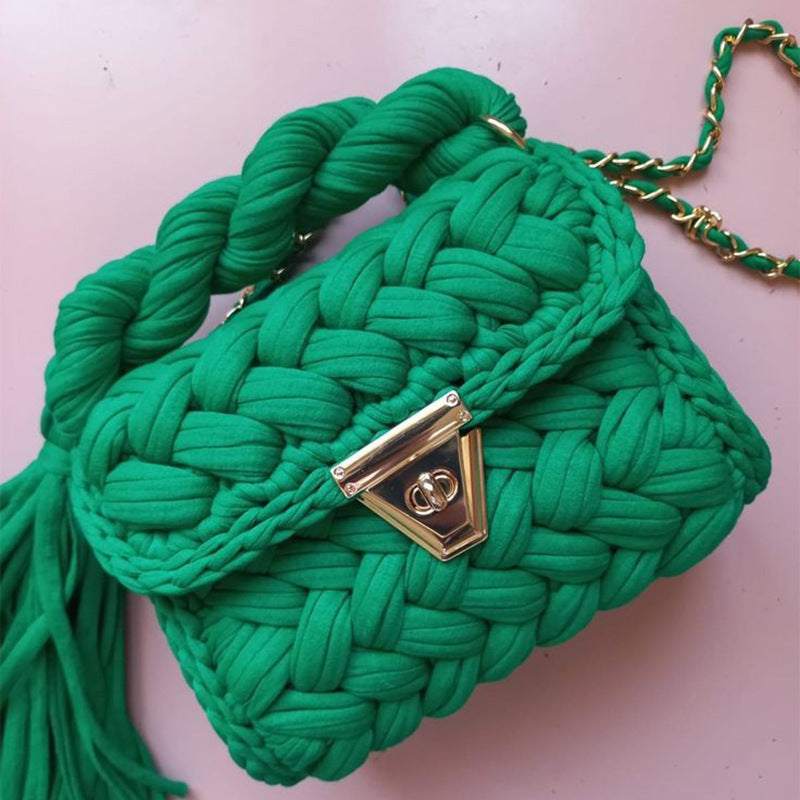 Crochet Crossbody Bag-Mix color
