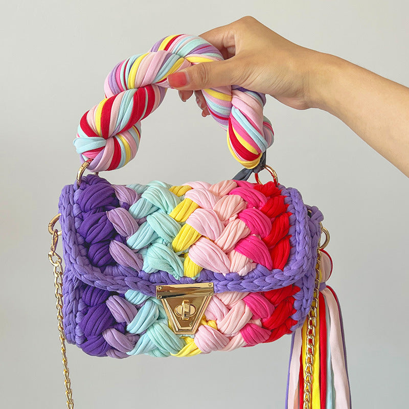 Crochet Crossbody Bag-Mix color