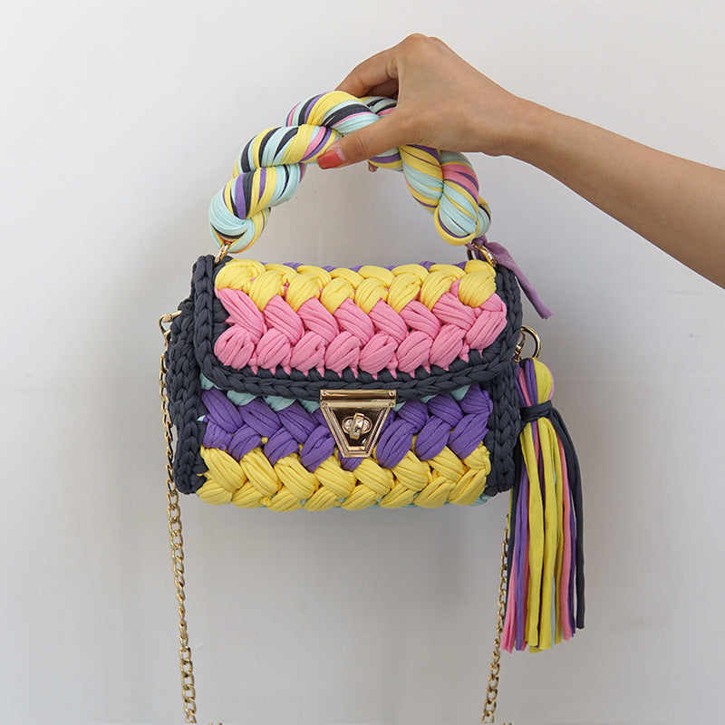 Crochet Crossbody Bag-Mix color