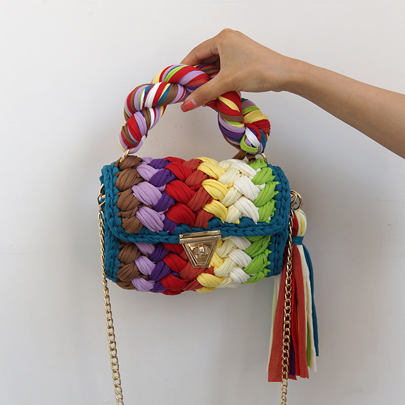 Crochet Crossbody Bag-Mix color