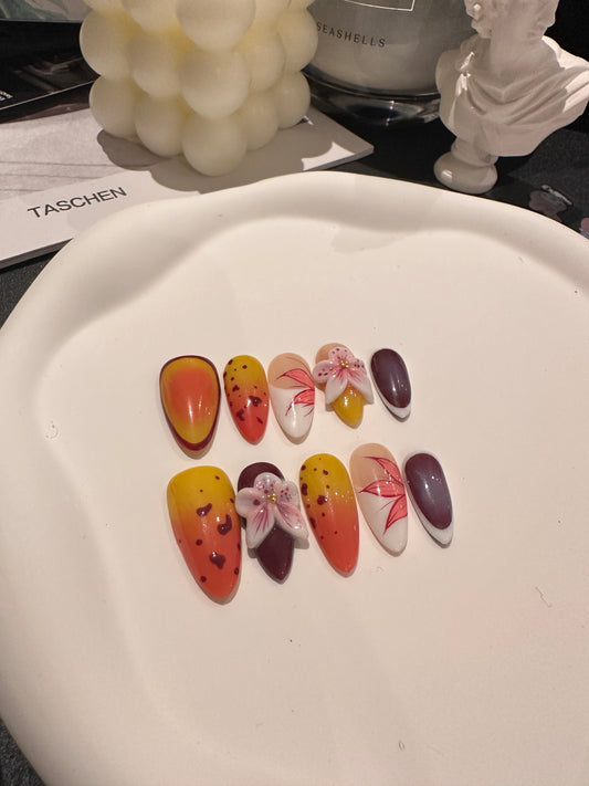 Tequila sunrise nail