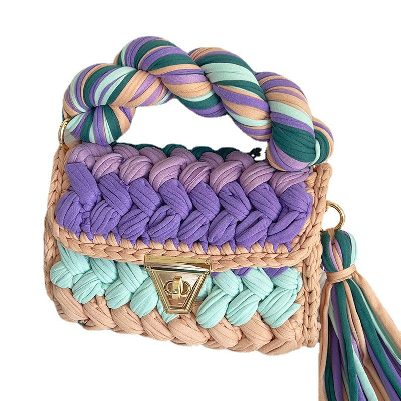 Crochet Crossbody Bag-Mix color